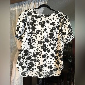 Floral Cotton/Linen Blend Blouse